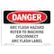 Signmission OSHA Sign, 7" Height, 10" Width, Aluminum, Arc Flash Hazard Refer To Machine Disconnect, Landscape OS-DS-A-710-L-1964 - alternate 1